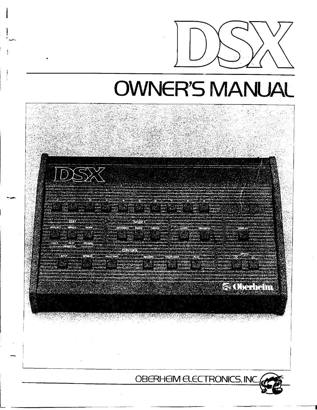 oberheim dsx owner manual