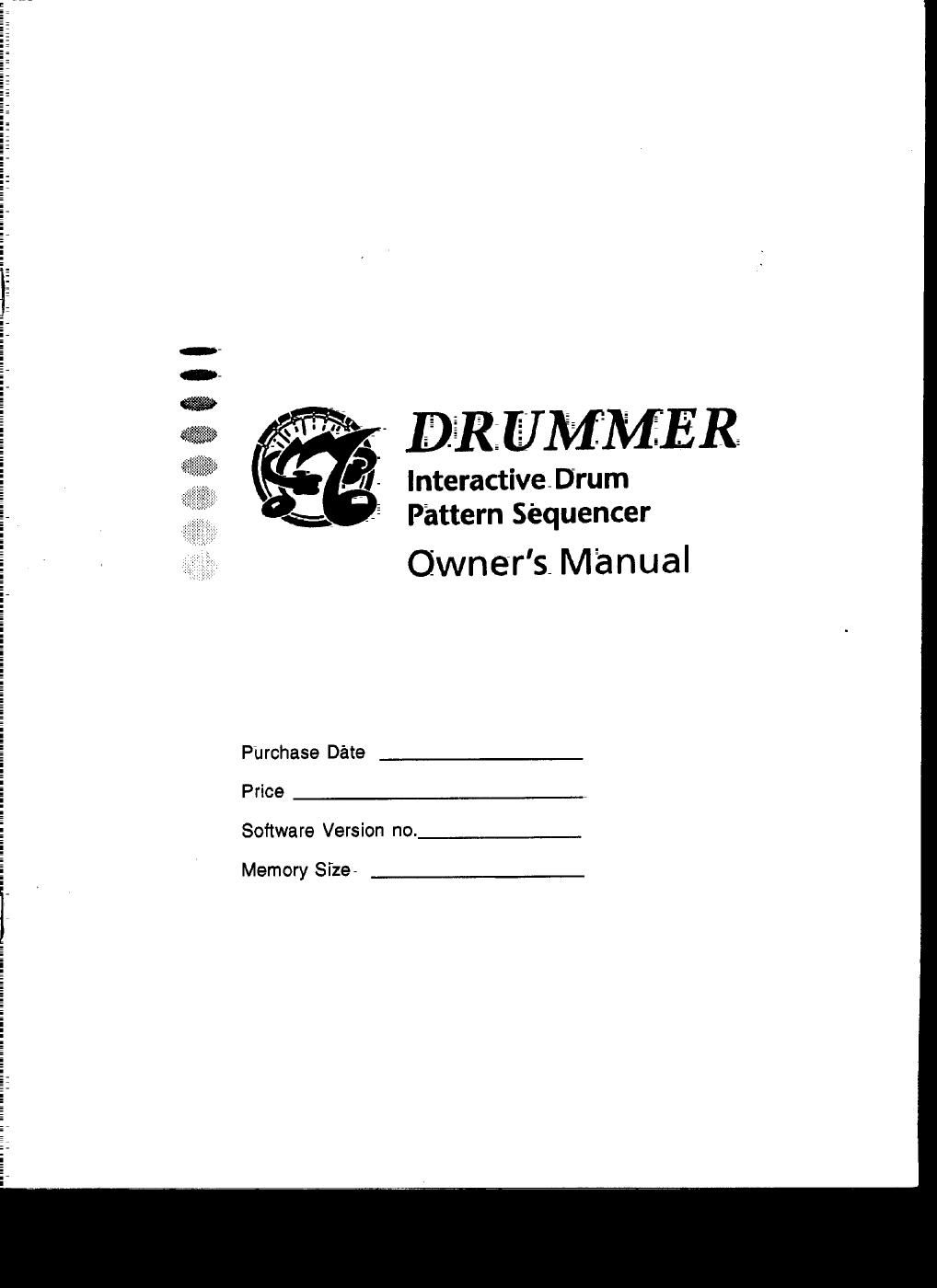 oberheim perf x drummer users manual