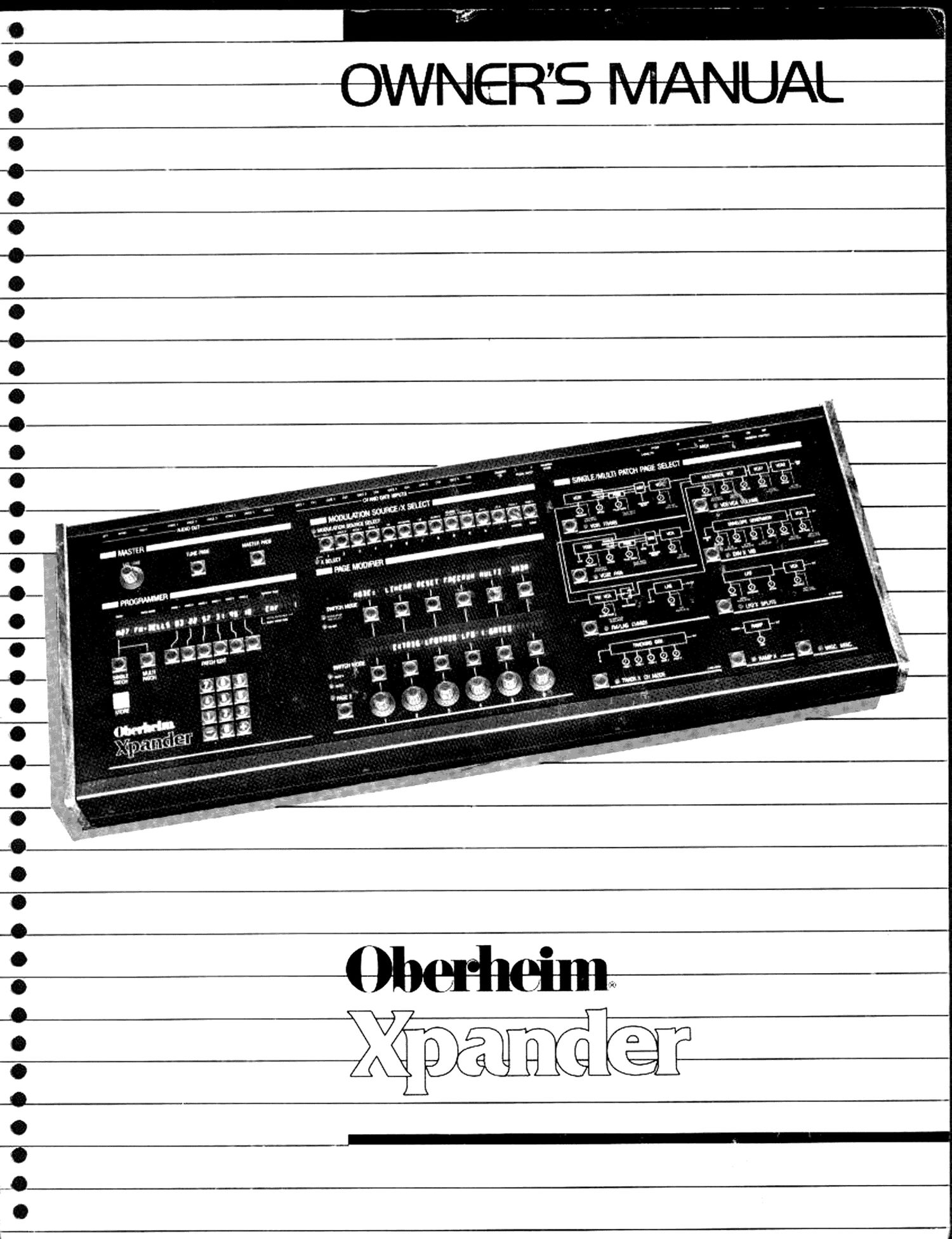 oberheim xpander owners manual