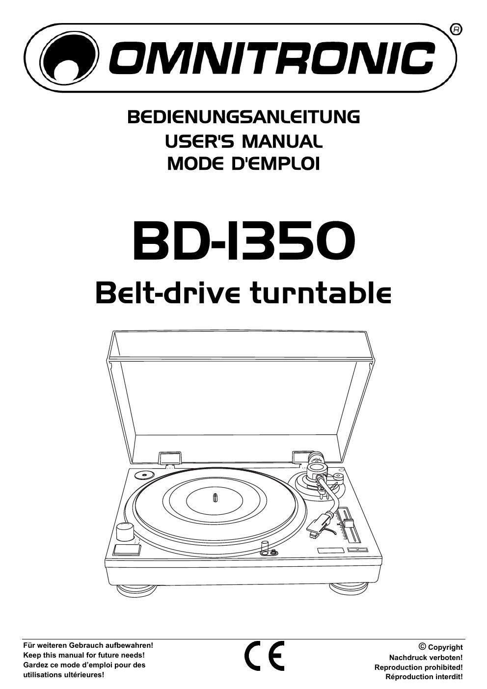 omnitronic bd 1350 owners manual