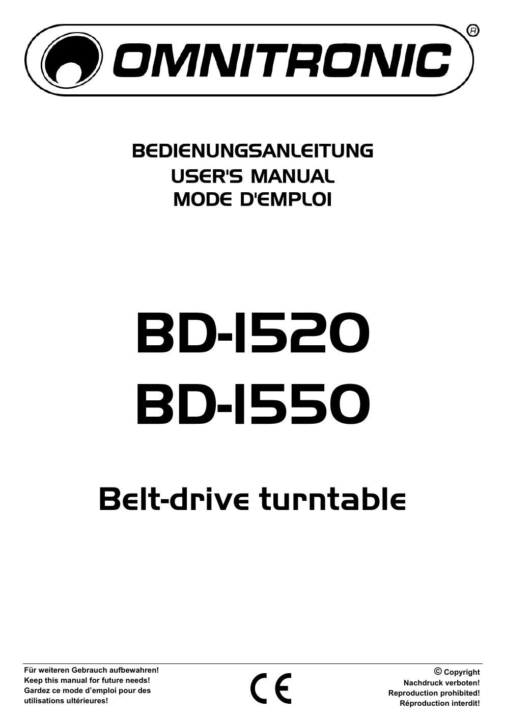 omnitronic bd 1520 owners manual