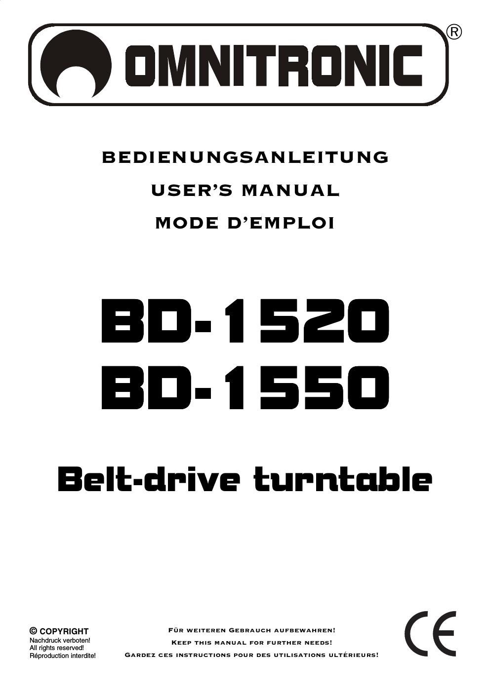 omnitronic bd 1550 owners manual