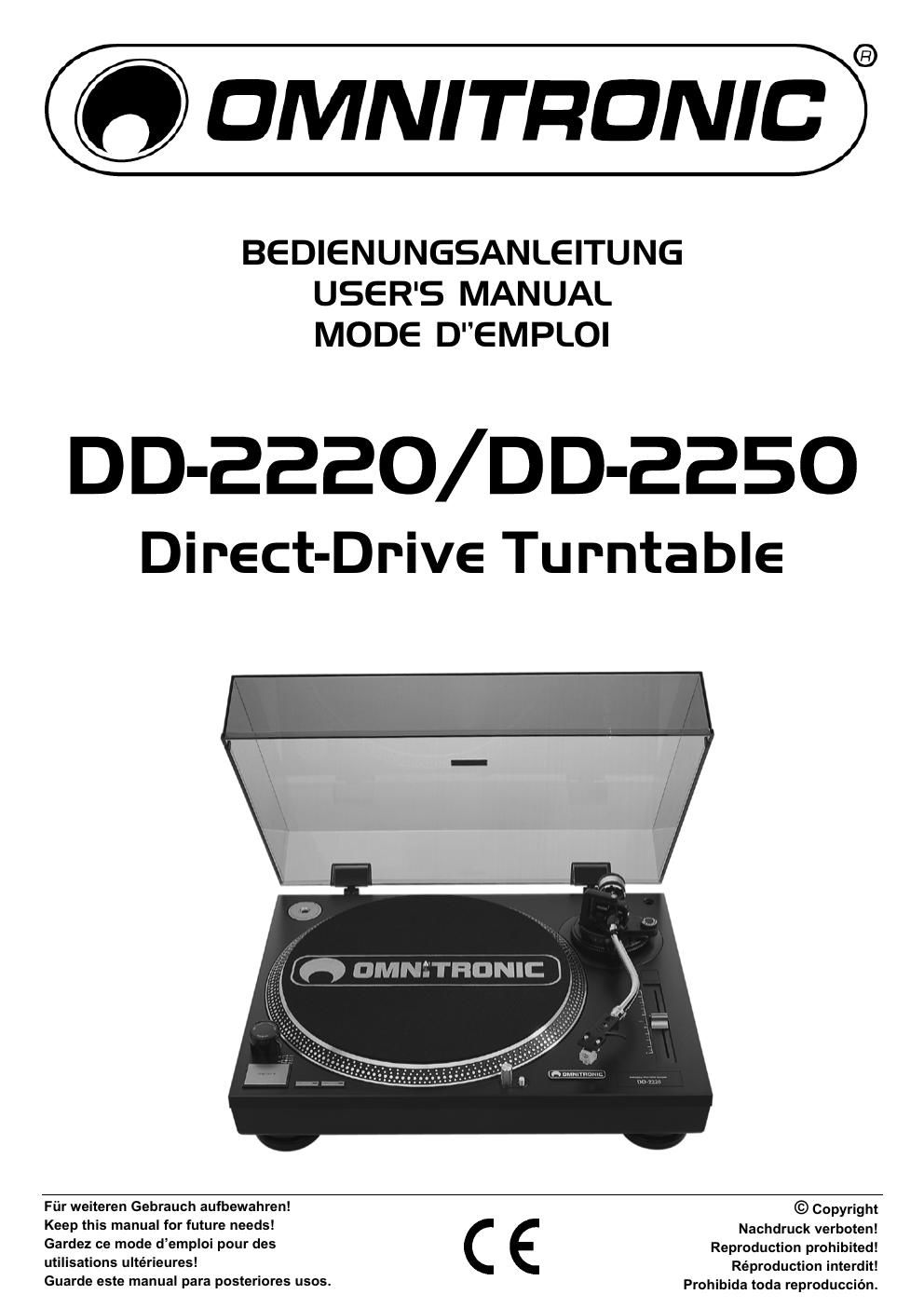 omnitronic dd 2250 owners manual