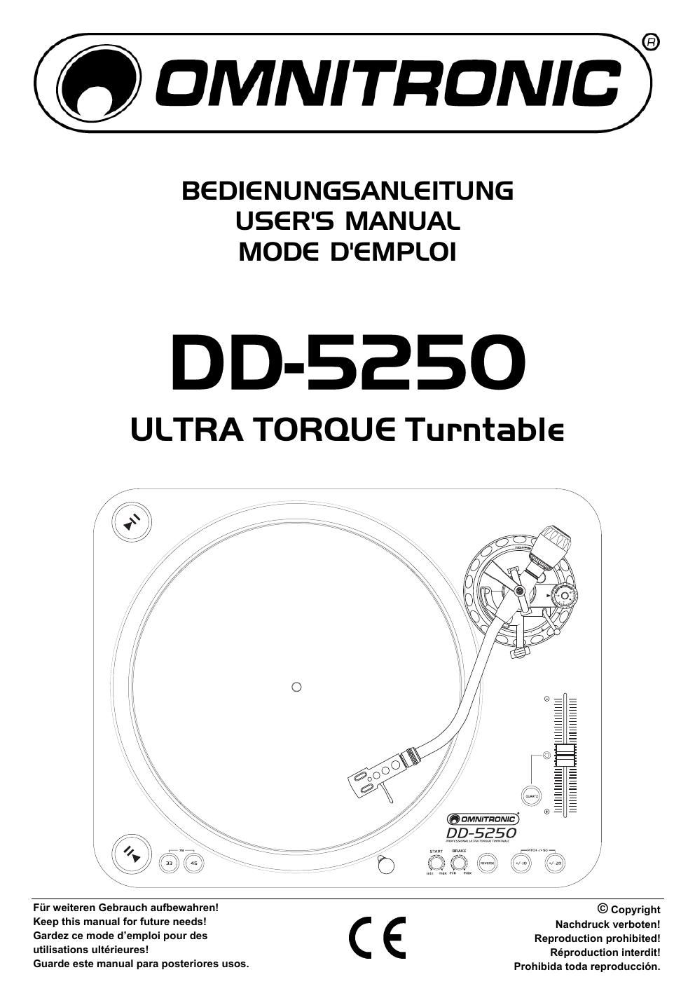 omnitronic dd 5250 owners manual
