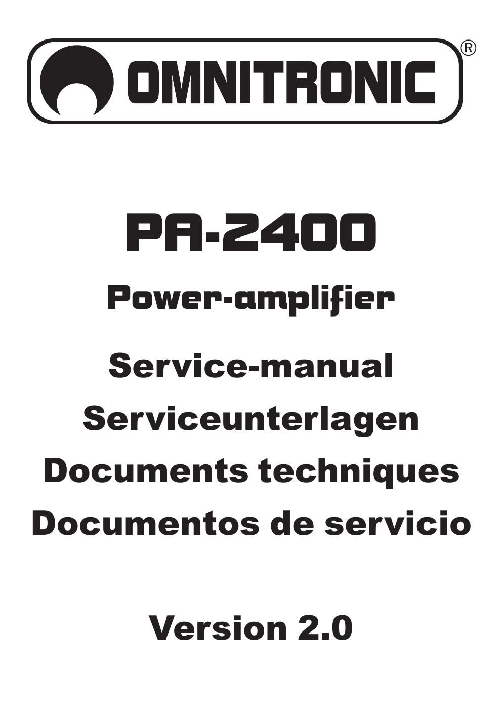 omnitronic pa 2400 service manual
