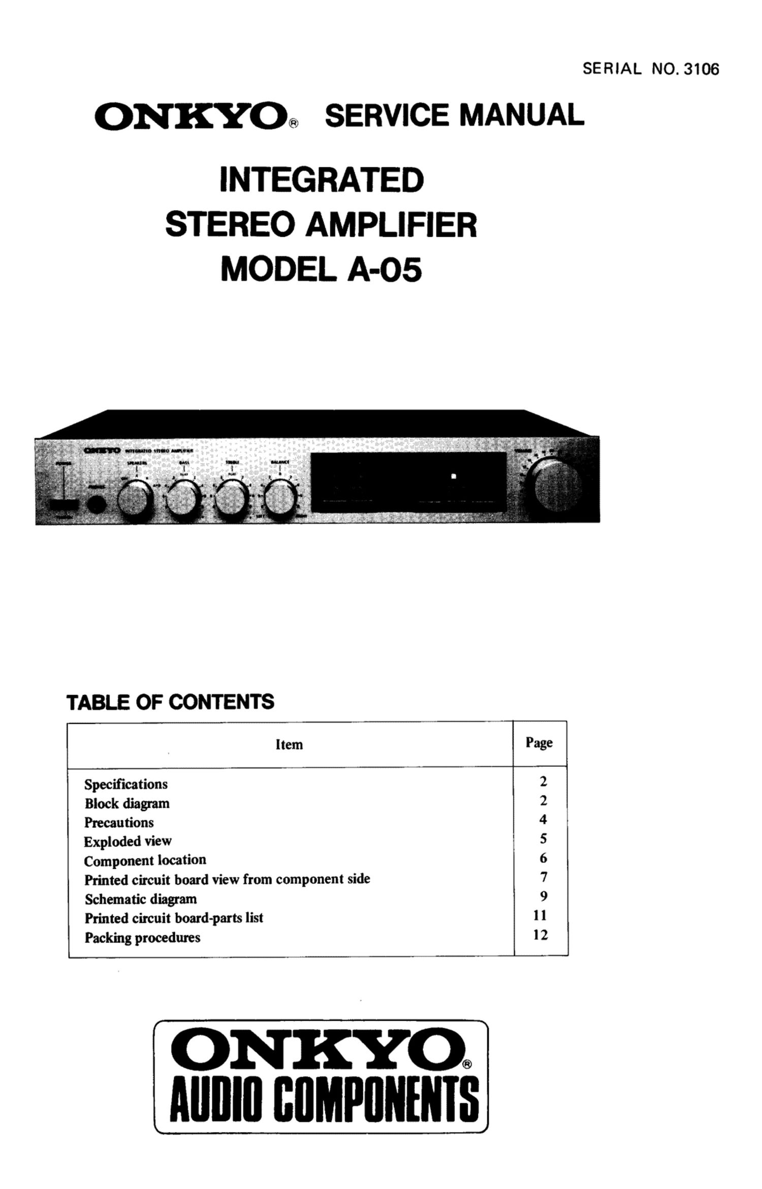 Onkyo A 05 Service Manual