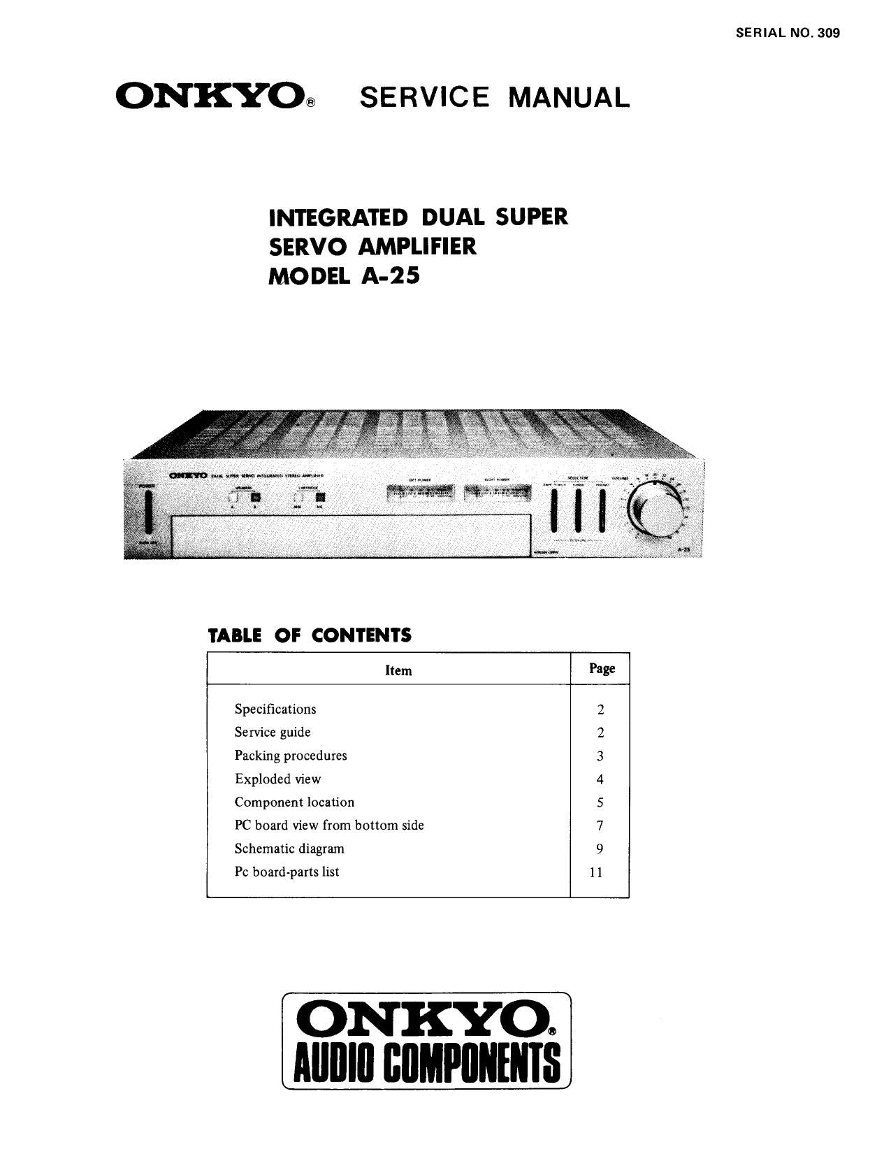Onkyo A 25 Service Manual