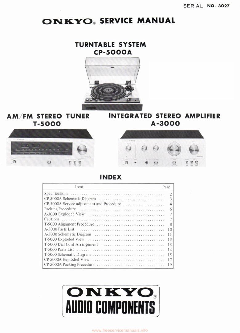 Onkyo A 3000 Service Manual