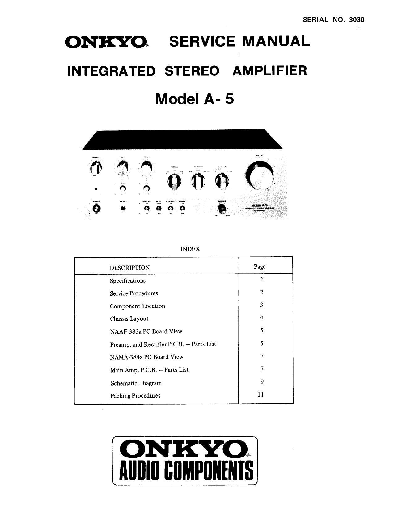 Onkyo A 5 Service Manual