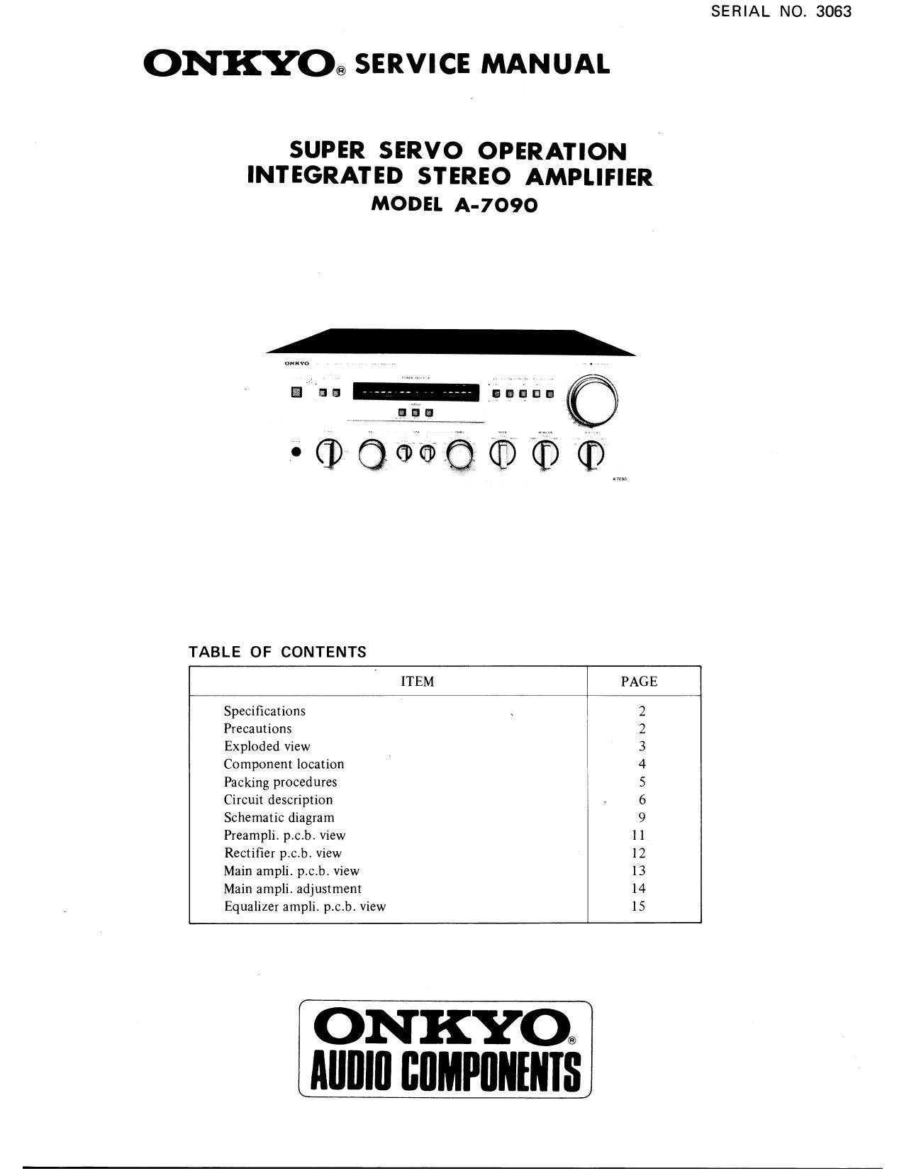 Onkyo A 7090 Service Manual