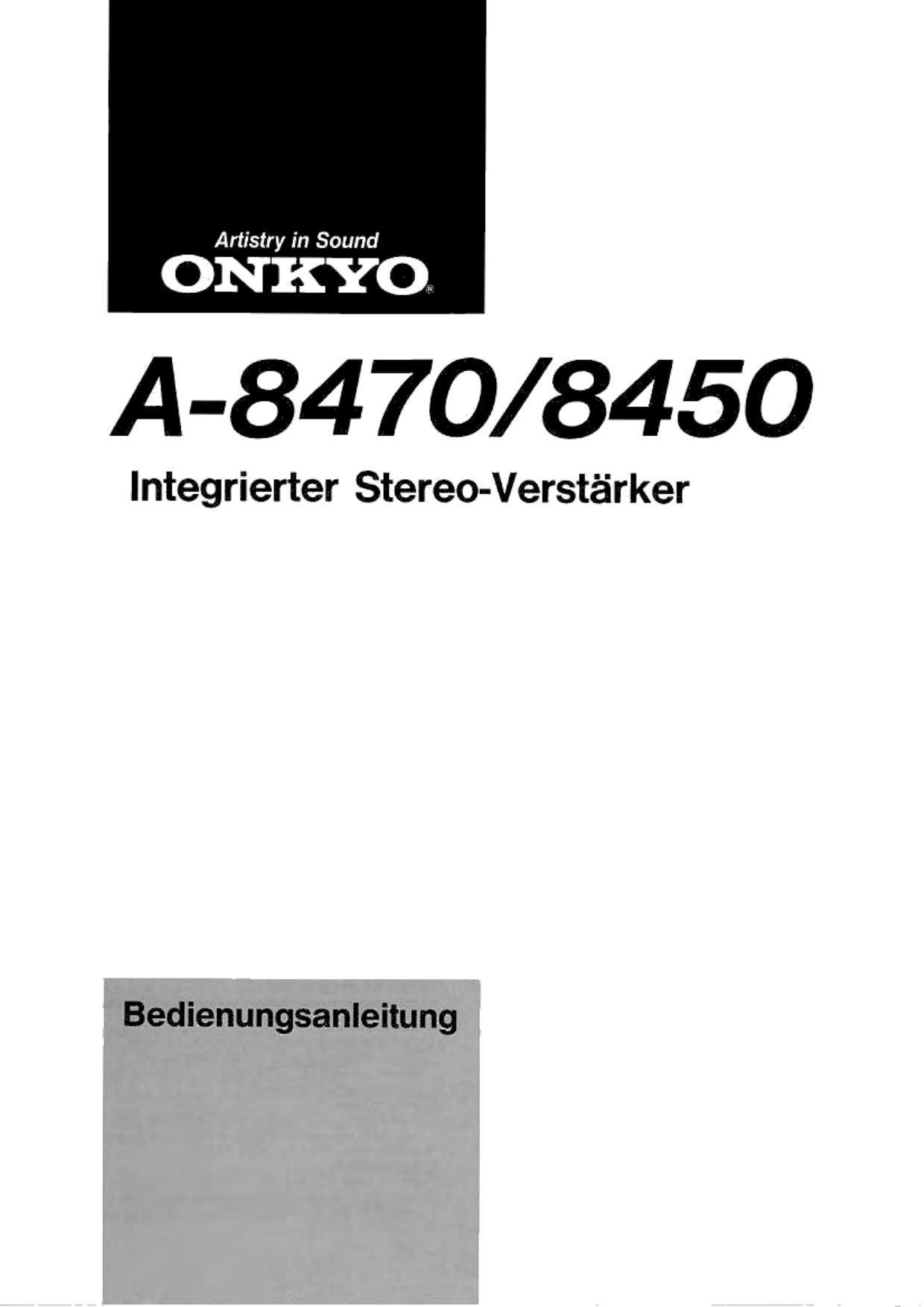 Onkyo A 8450 Owners Manual