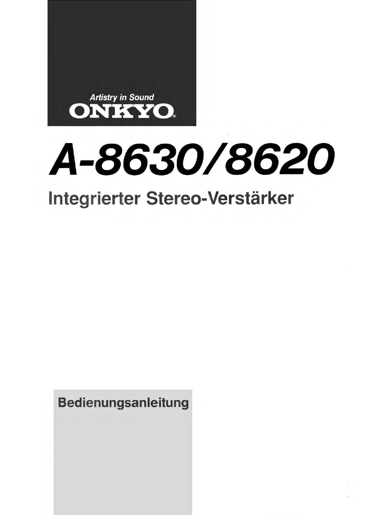 Onkyo A 8620 Owners Manual