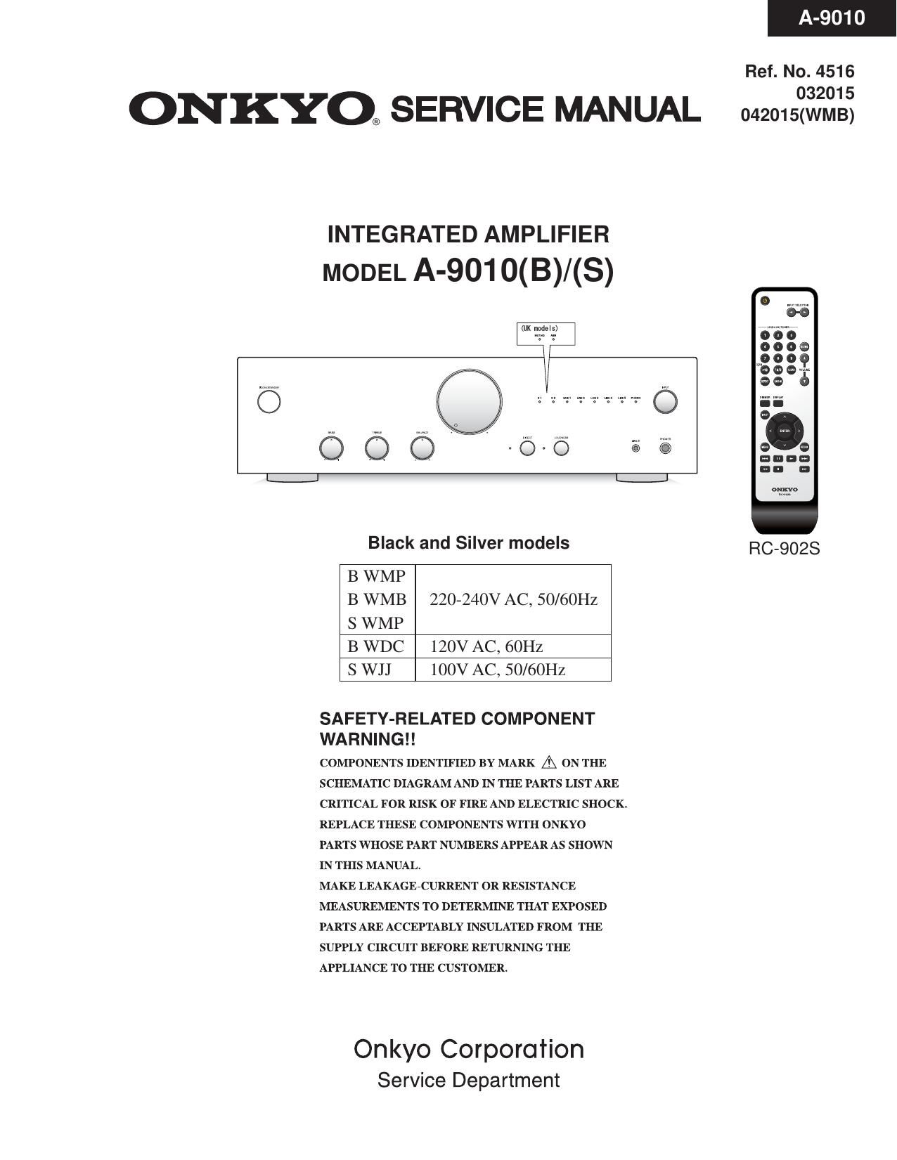 Onkyo A 9010 Service Manual