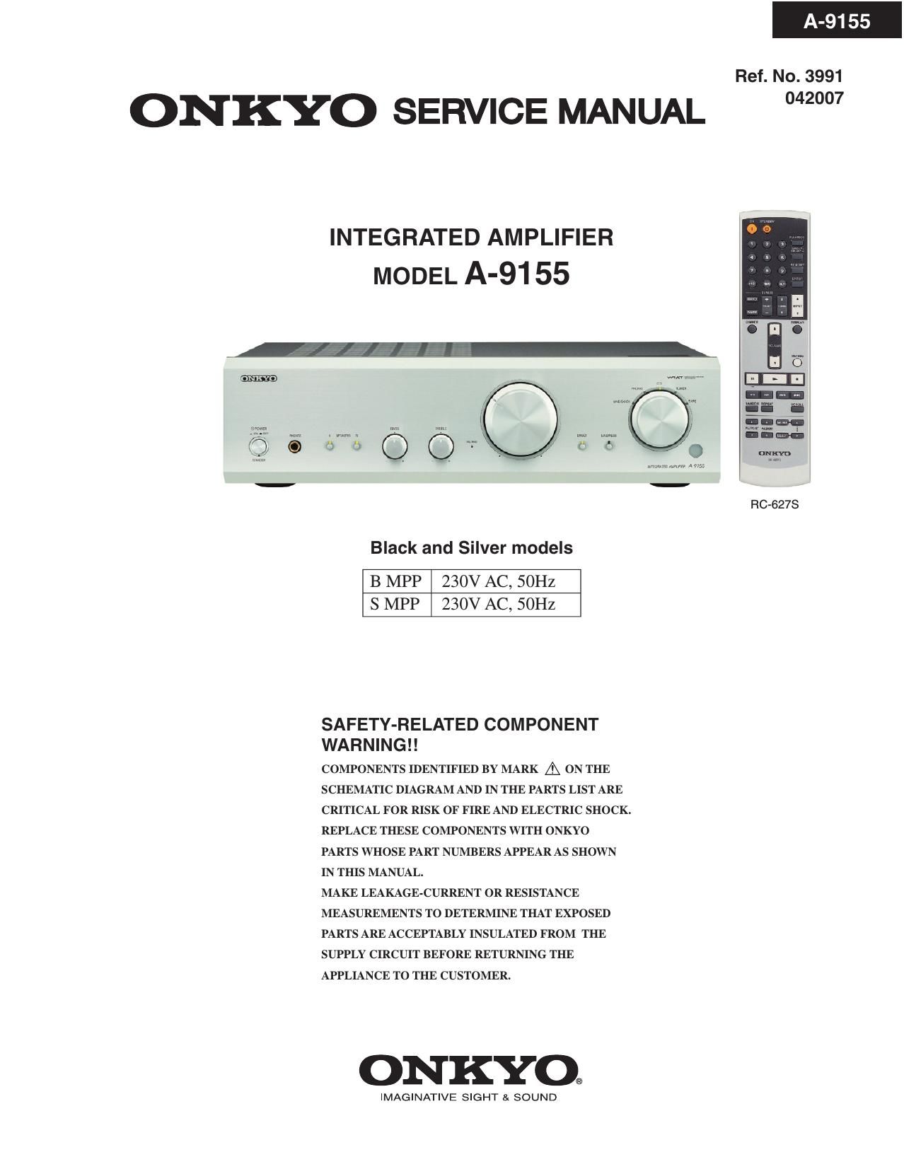 Onkyo A 9155 Service Manual