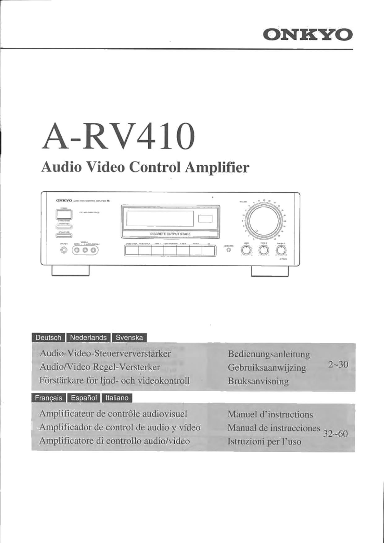 Onkyo ARV 410 Owners Manual