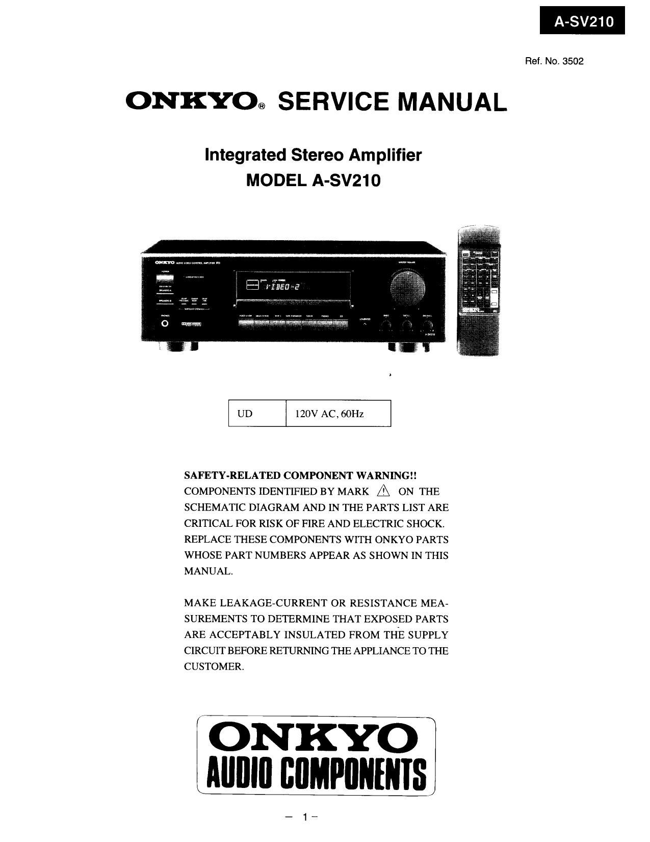 Onkyo ASV 210 Service Manual
