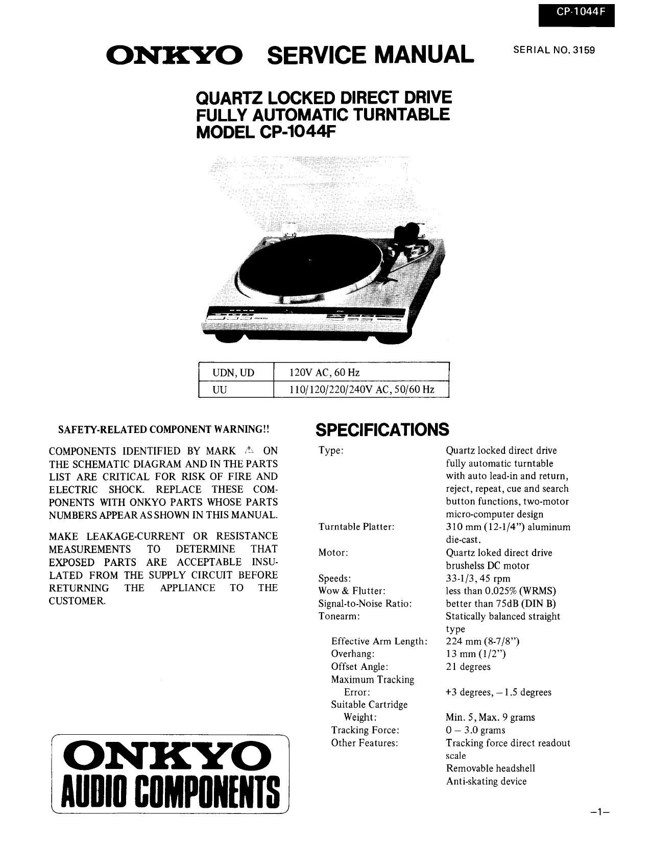 Onkyo C 1044 F Service Manual