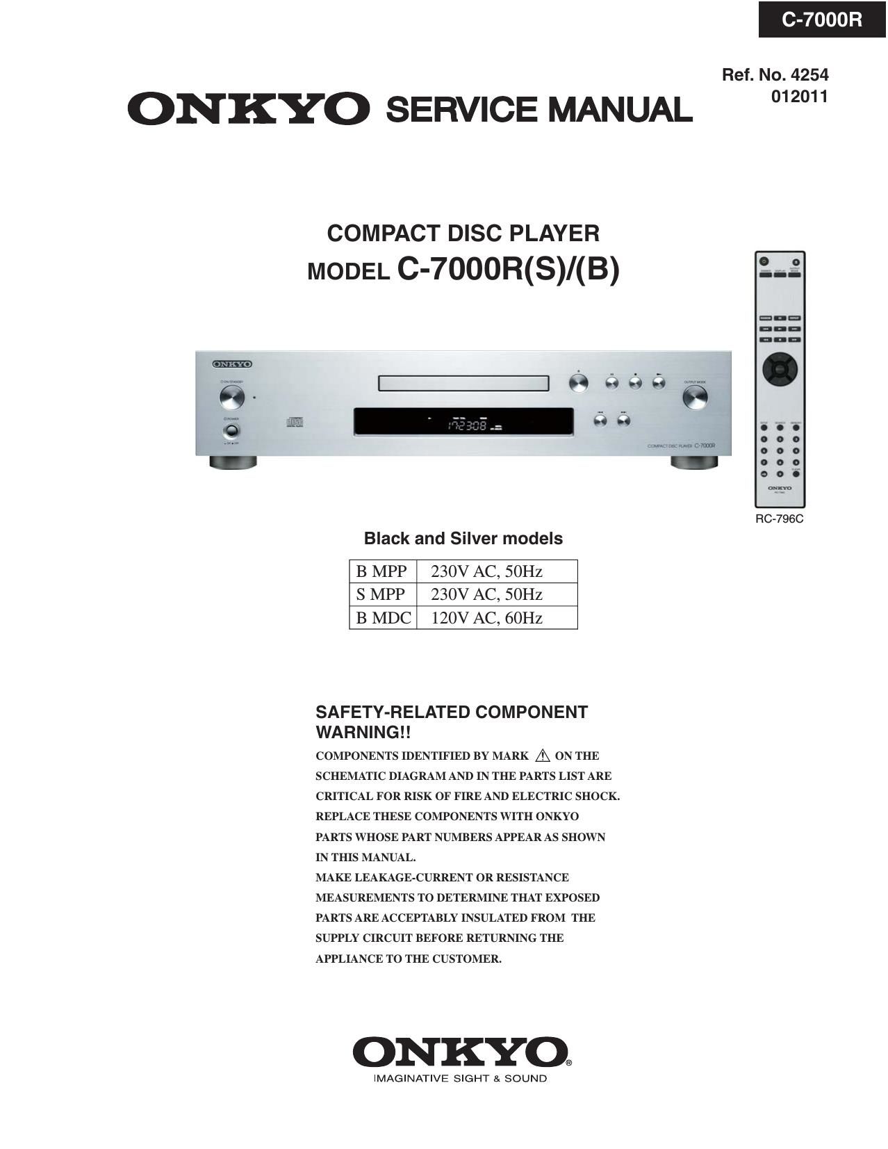 Onkyo C 7000 R Service Manual