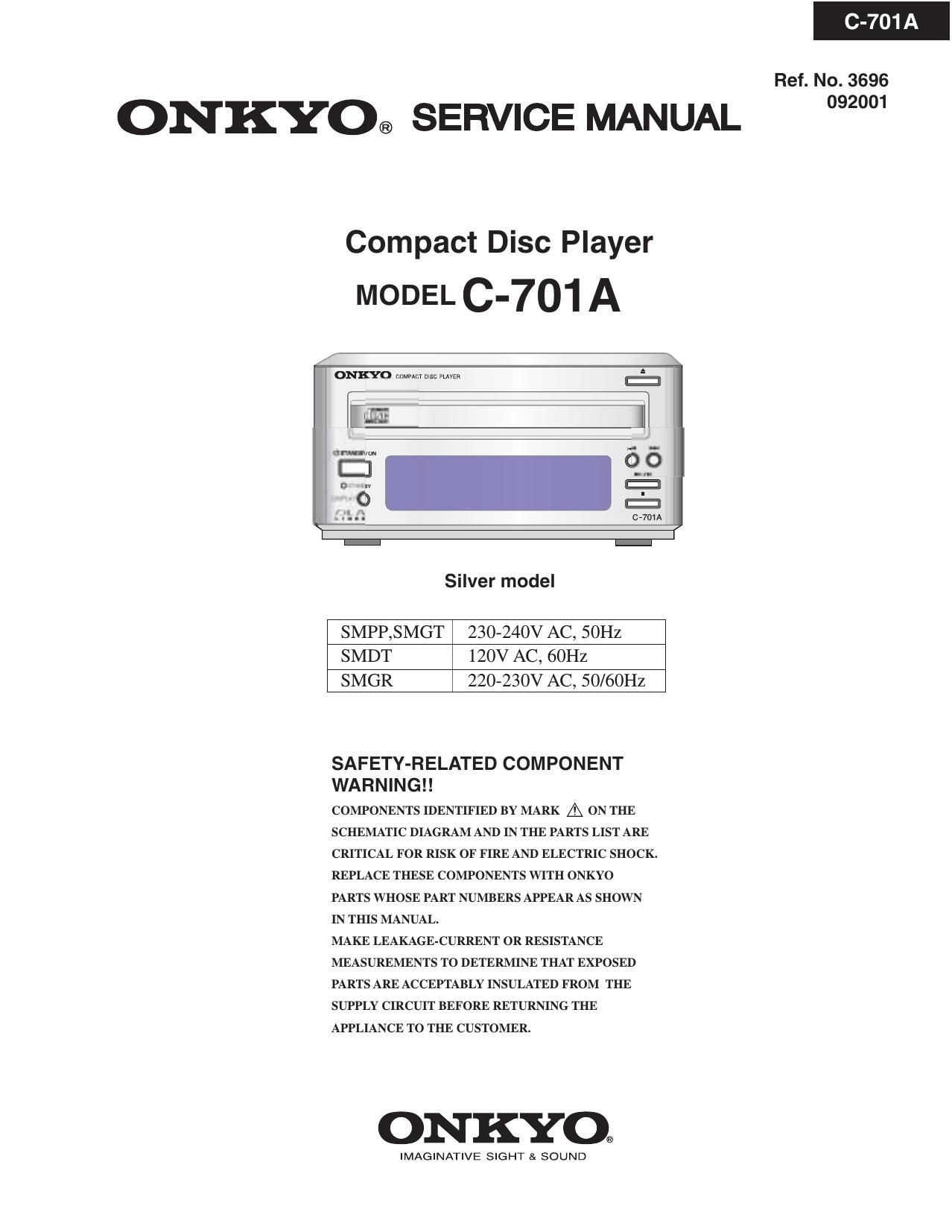 Onkyo C 701 A Service Manual