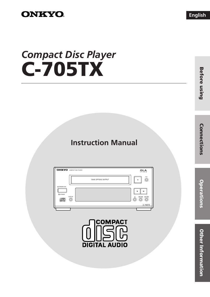 Onkyo C 705 TX Owners Manual 1