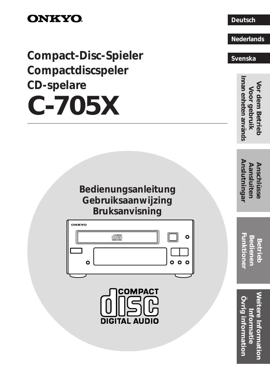 Onkyo C 705 TX Owners Manual 2