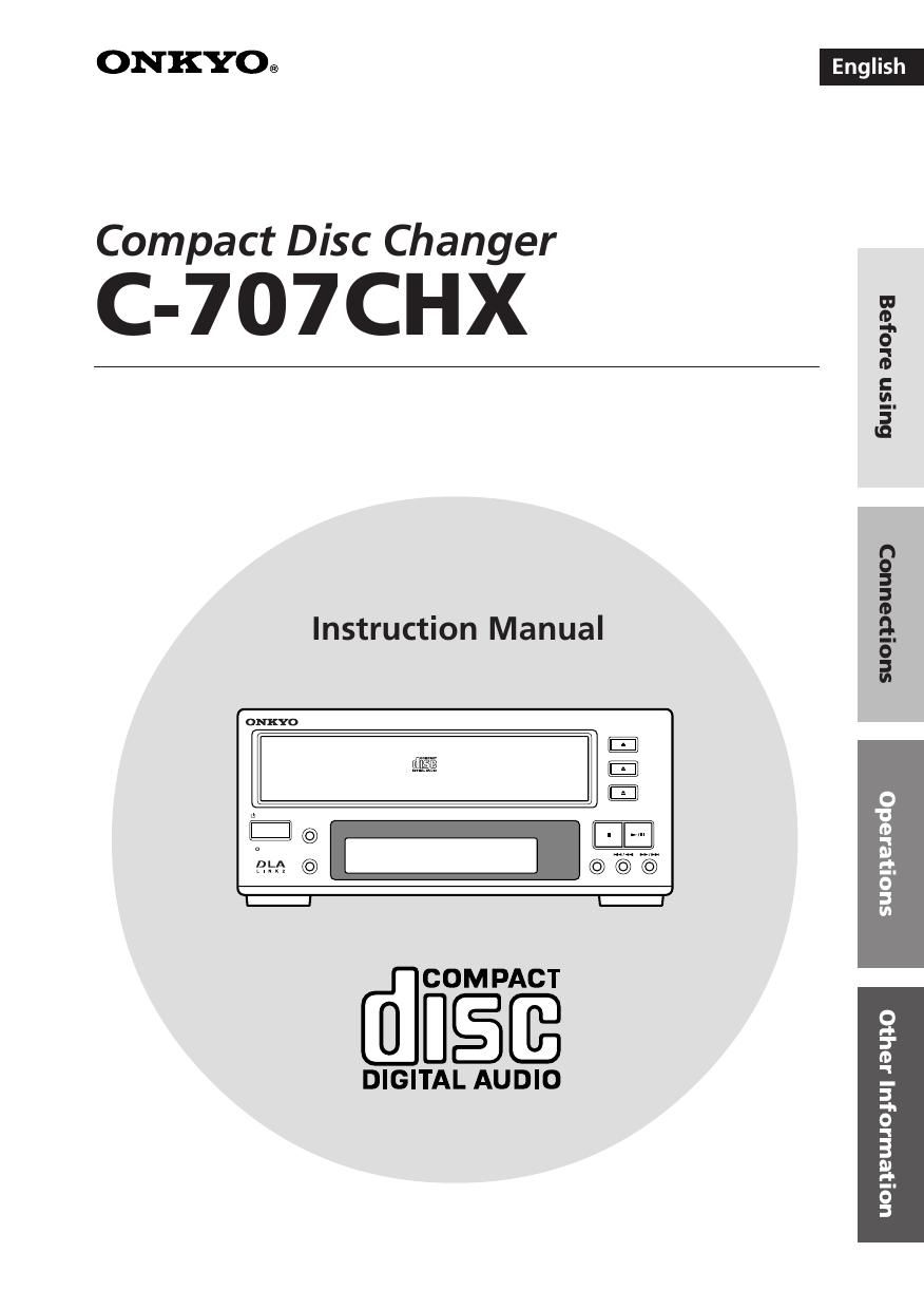 Onkyo C 707 CHX Owners Manual
