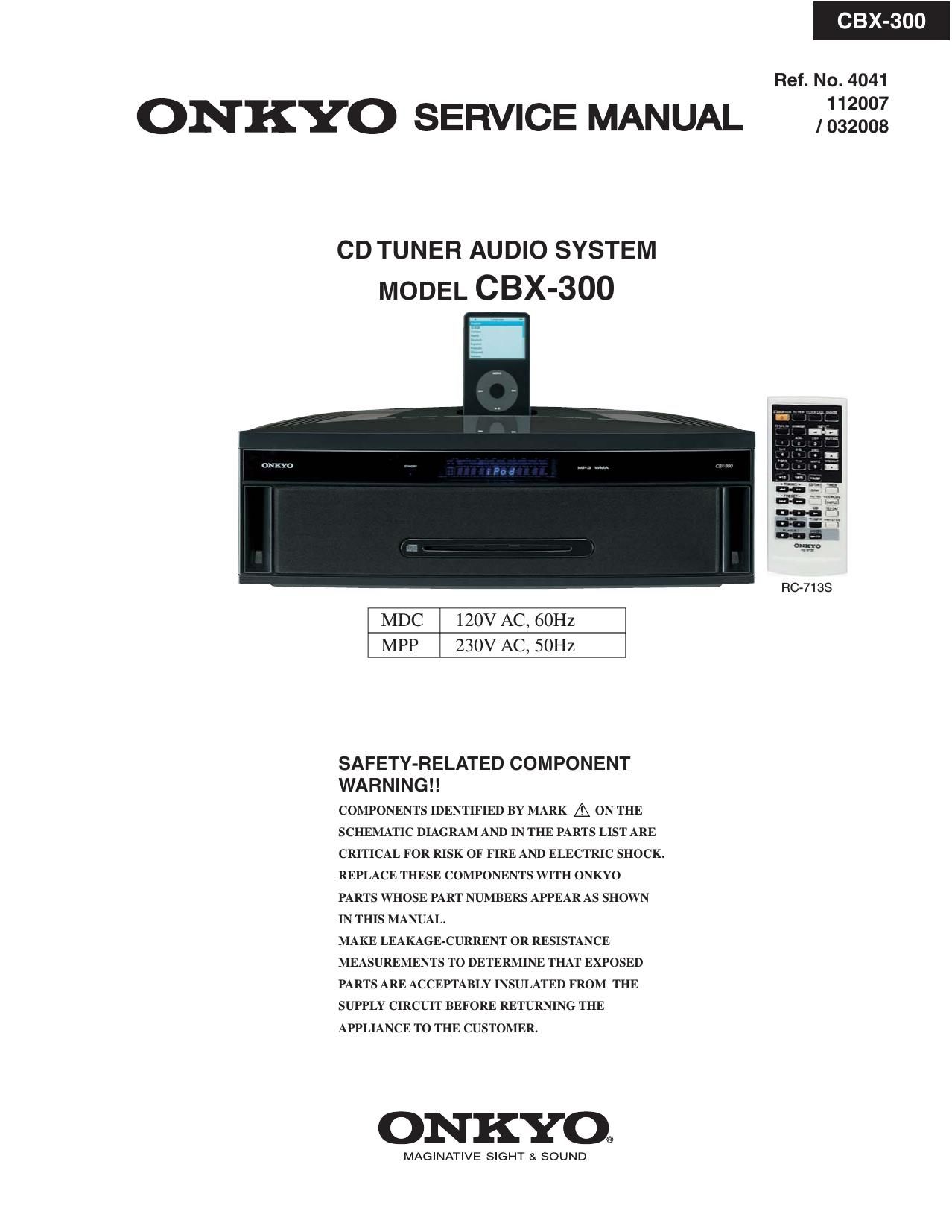 Onkyo CBX 300 Service Manual