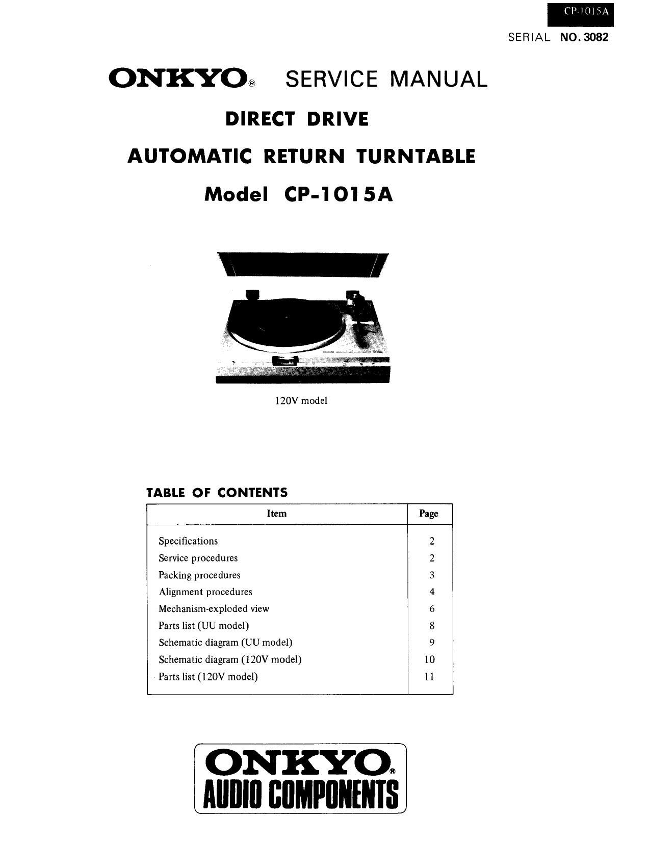 Onkyo CP 1015 A Service Manual