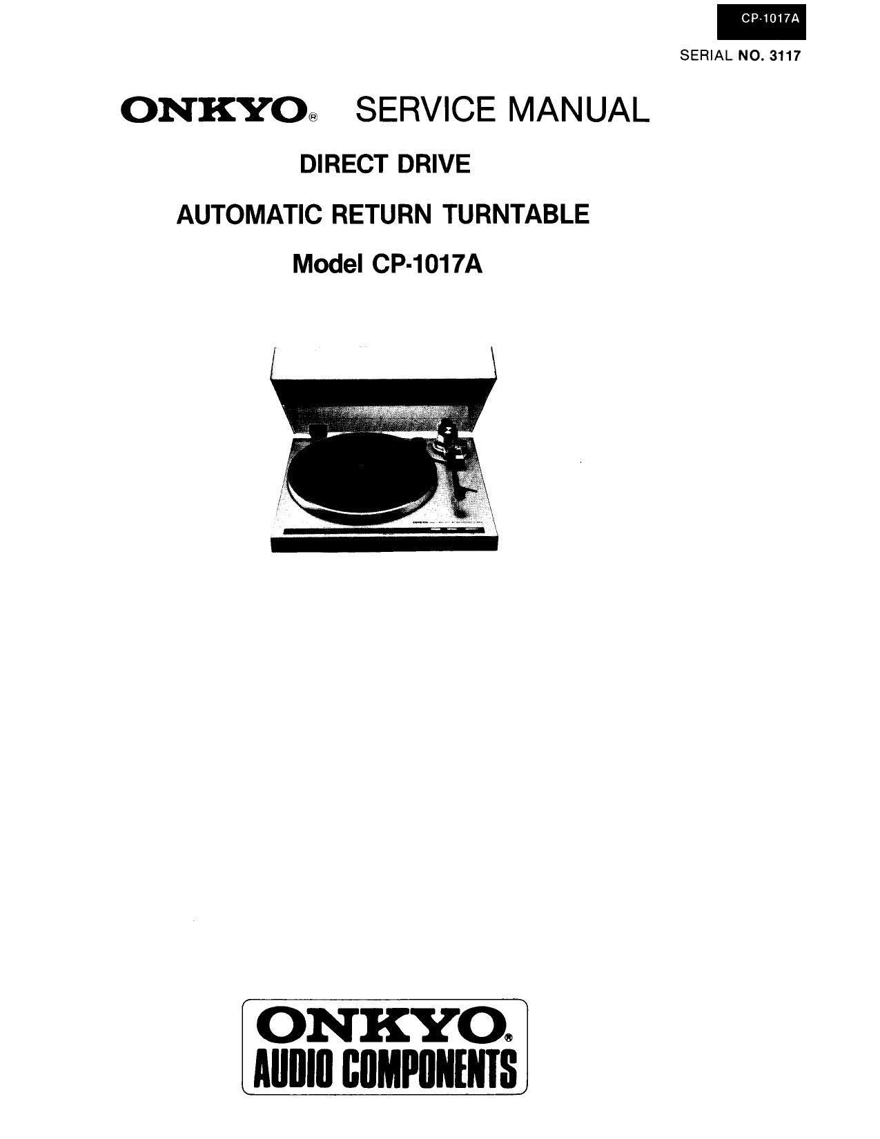 Onkyo CP 1017 A Service Manual