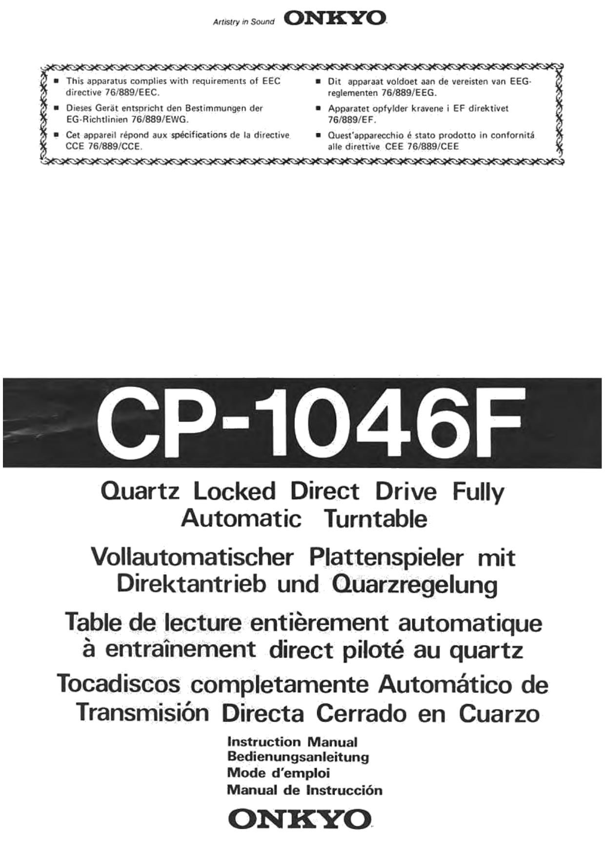 Onkyo CP 1046 F Owners Manual