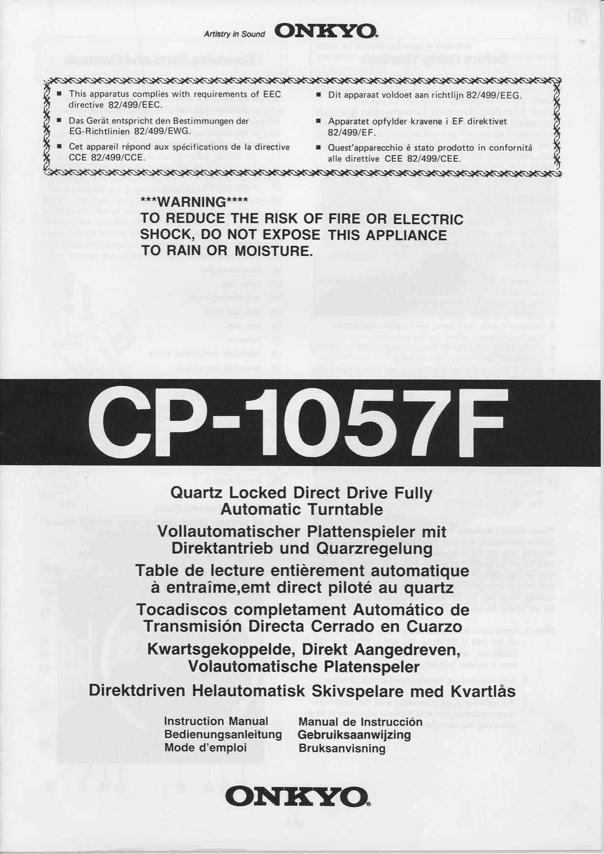 Onkyo CP 1057 F Owners Manual