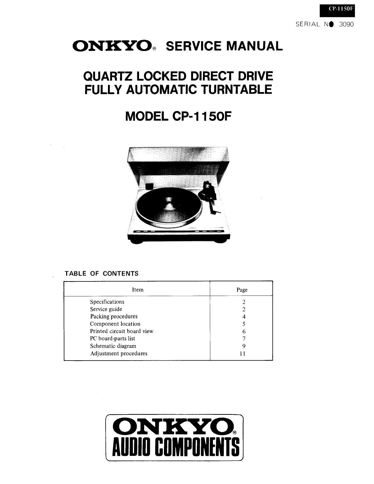 Onkyo CP 1150 F Service Manual