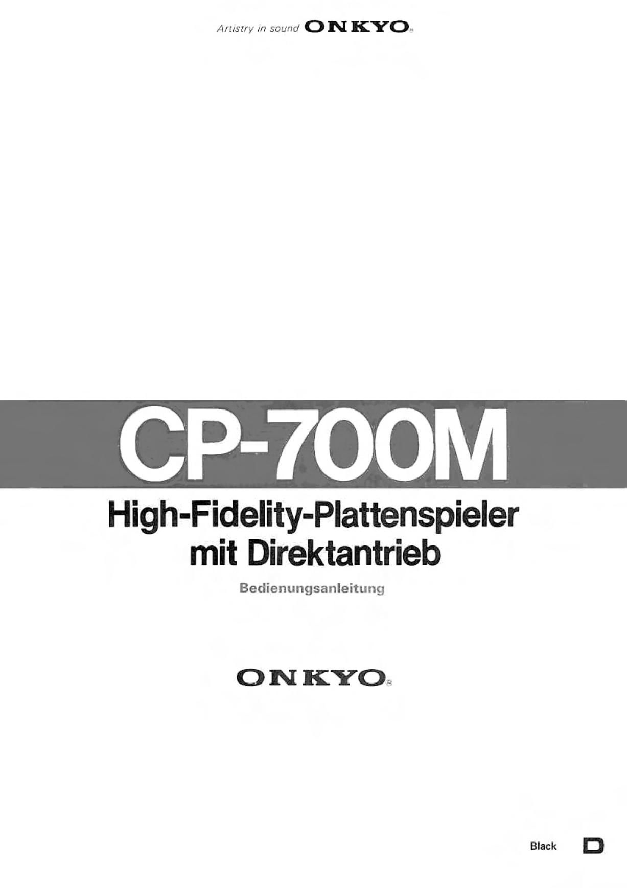 Onkyo CP 700 M Owners Manual