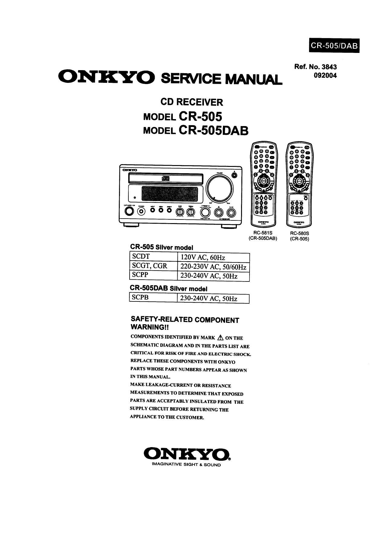Onkyo CR 505 DAB Service Manual