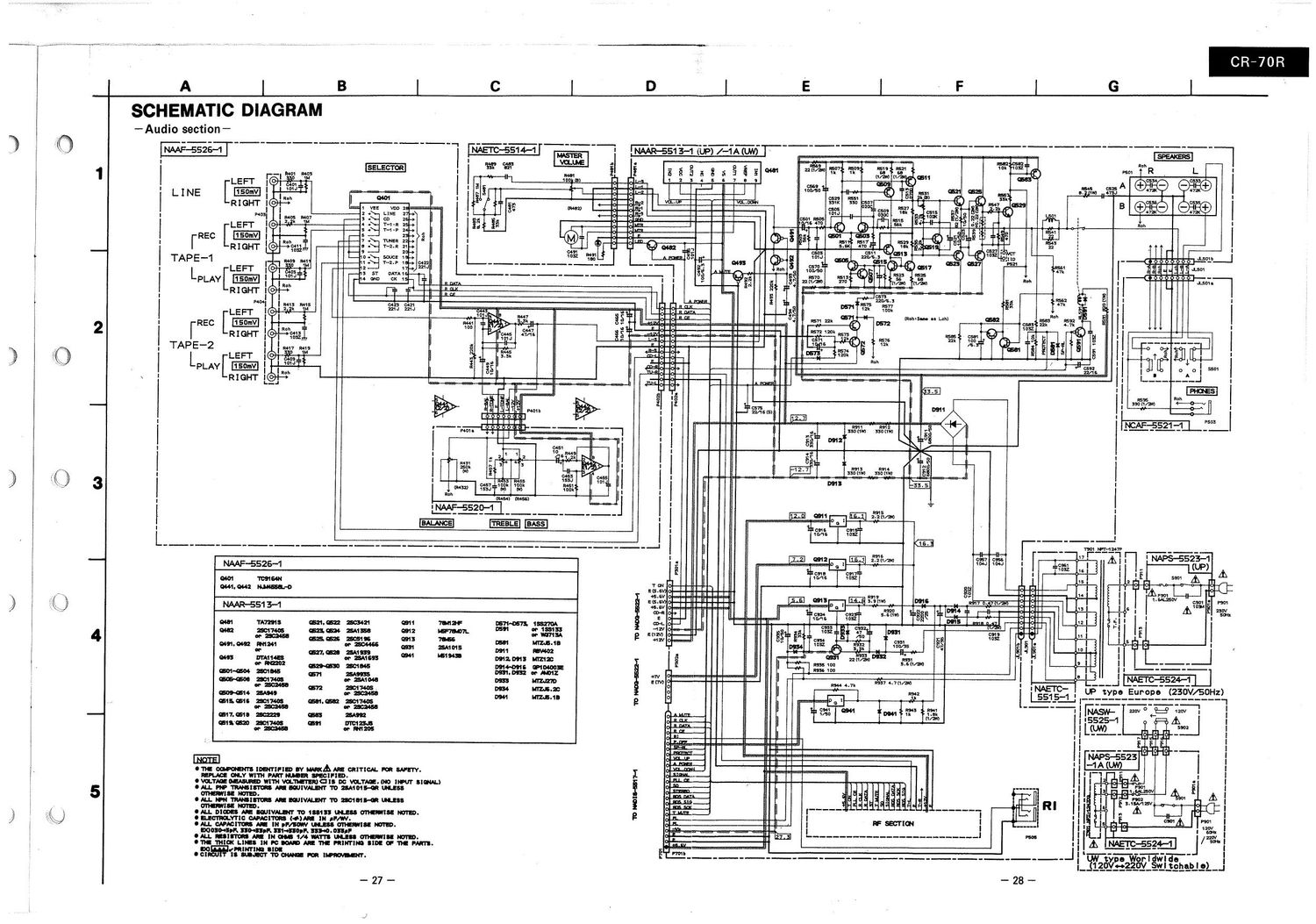 Onkyo CR 70 R Schematic