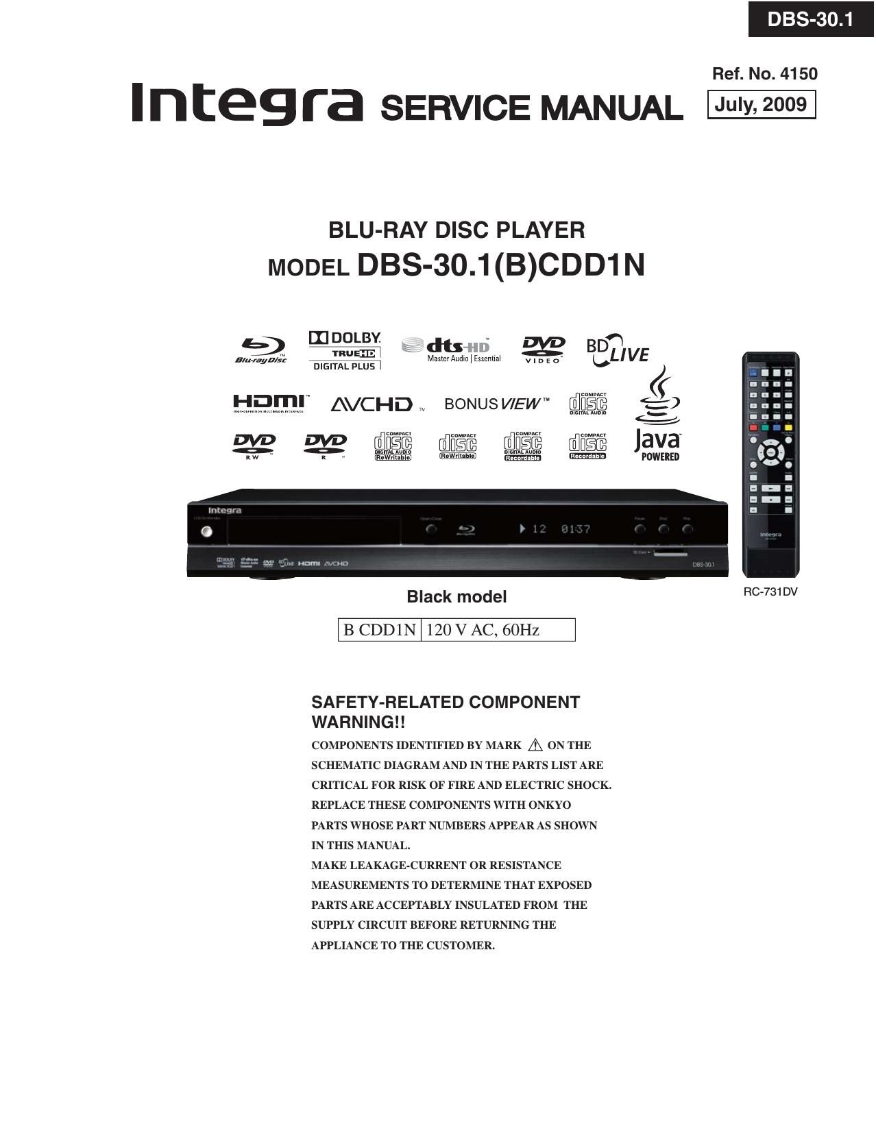 Onkyo DBS 30.1 Service Manual