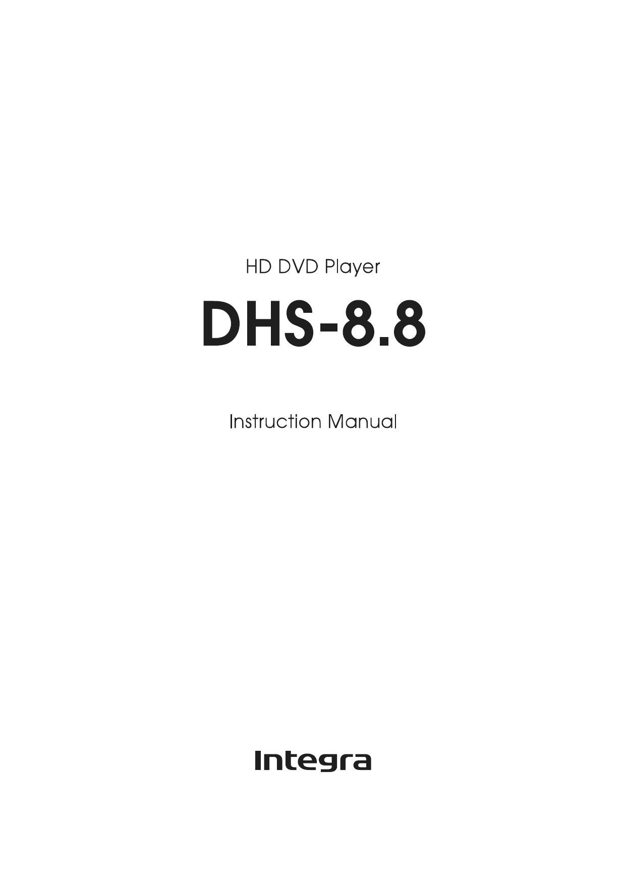 Onkyo DHS 8.8 Owners Manual
