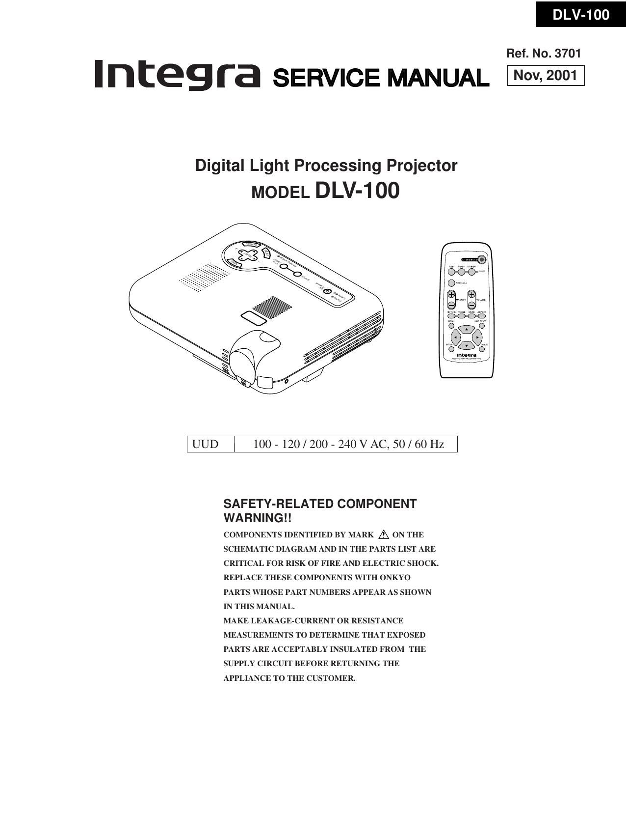 Onkyo DLV 100 Service Manual