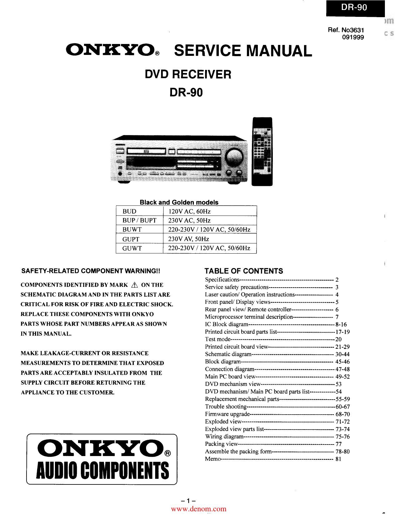 Onkyo DR 90 Service Manual
