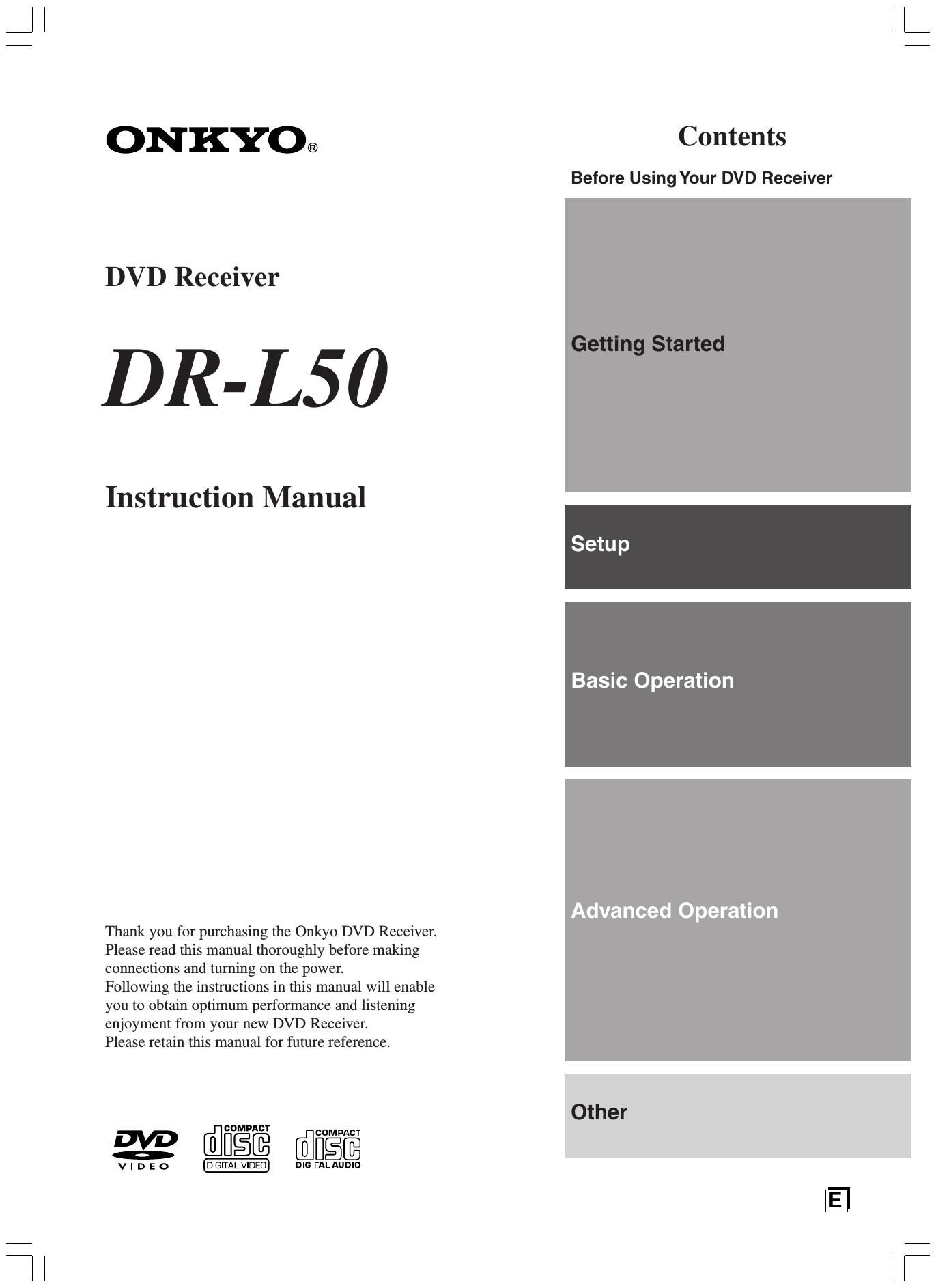 Onkyo DRL 50 Owners Manual