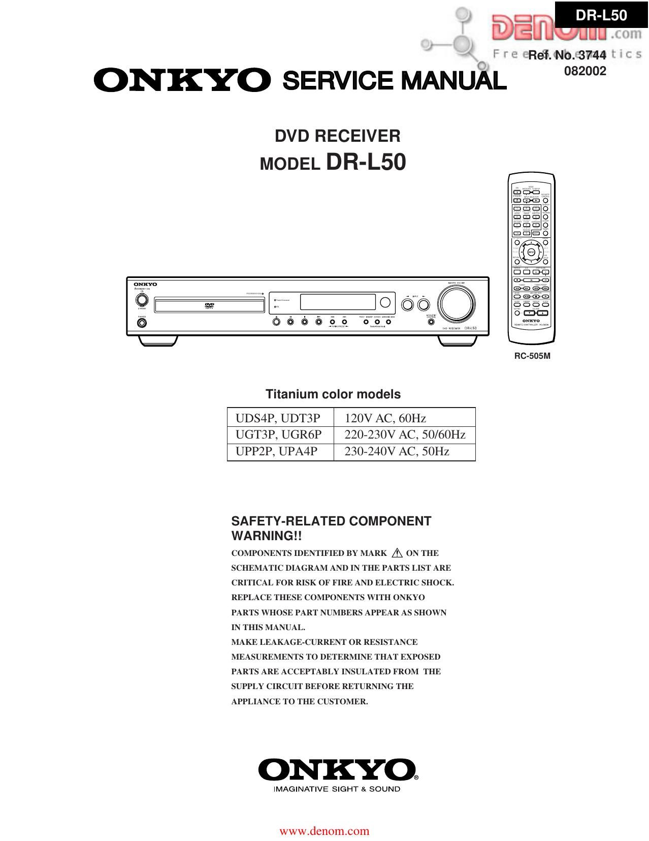 Onkyo DRL 50 Service Manual