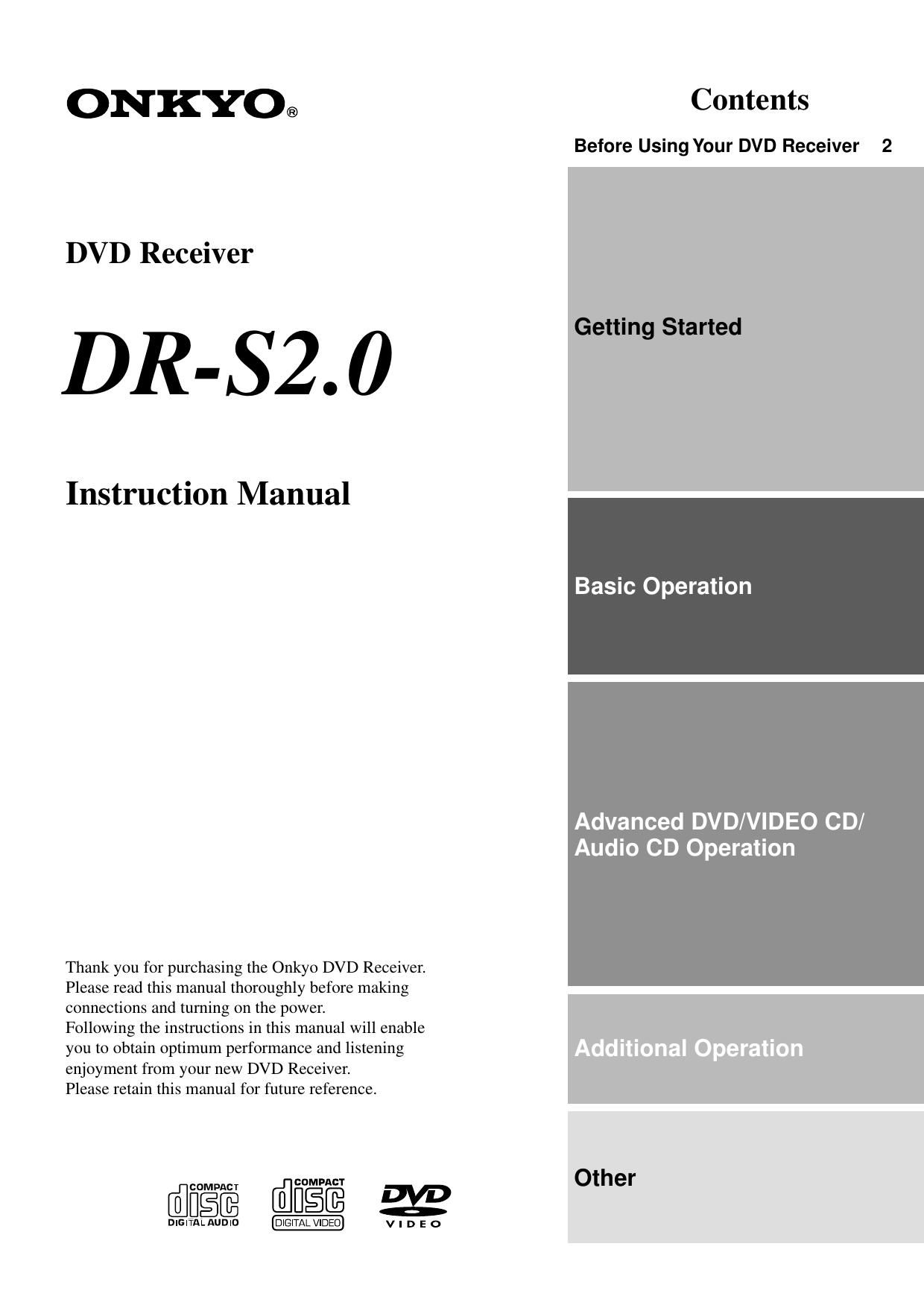 Onkyo DRS 2.0 Owners Manual