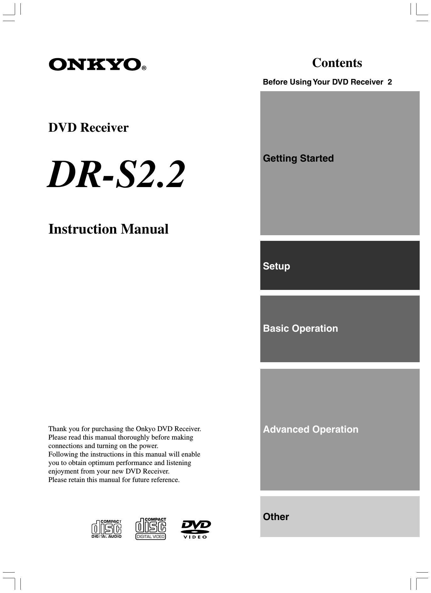 Onkyo DRS 2.2 Owners Manual