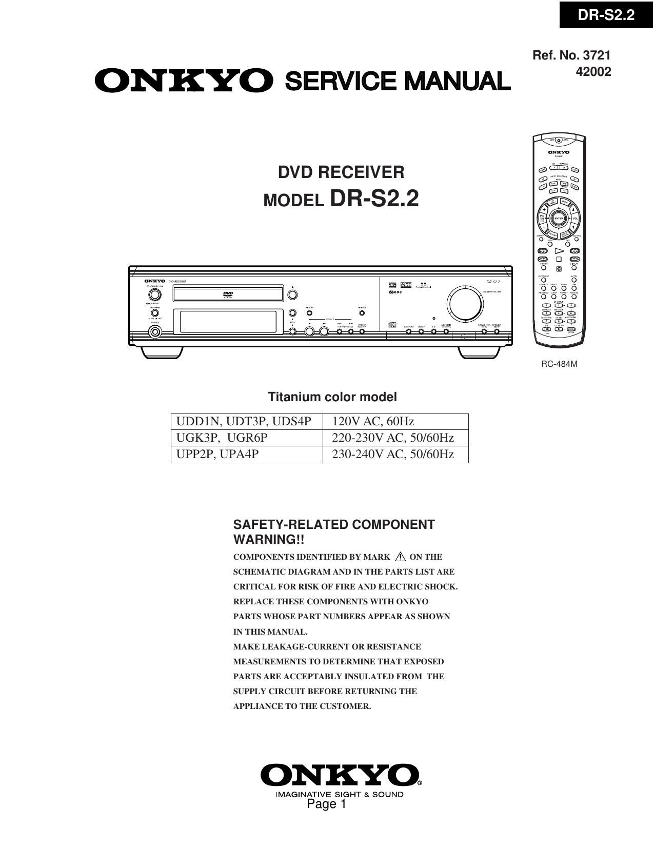 Onkyo DRS 2.2 Service Manual