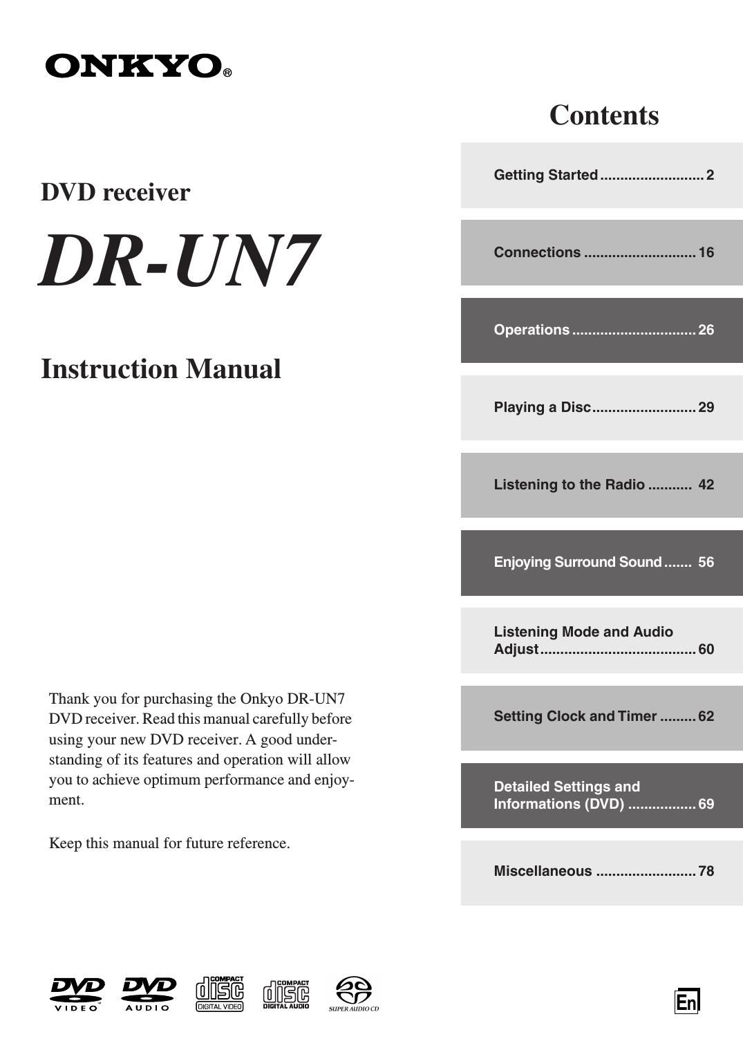 Onkyo DRUN 7 Owners Manual