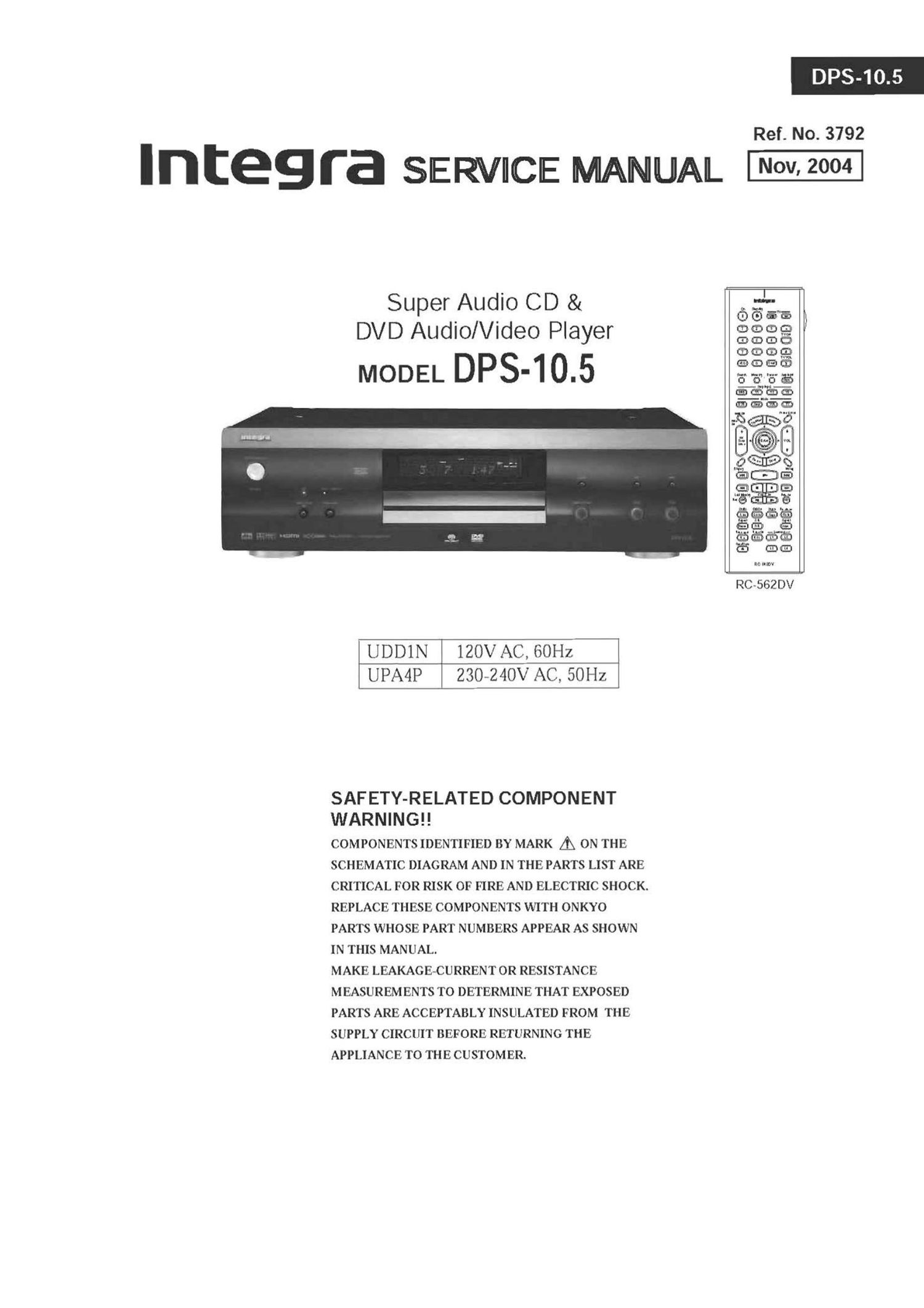 Onkyo DSP 10.5 Service Manual
