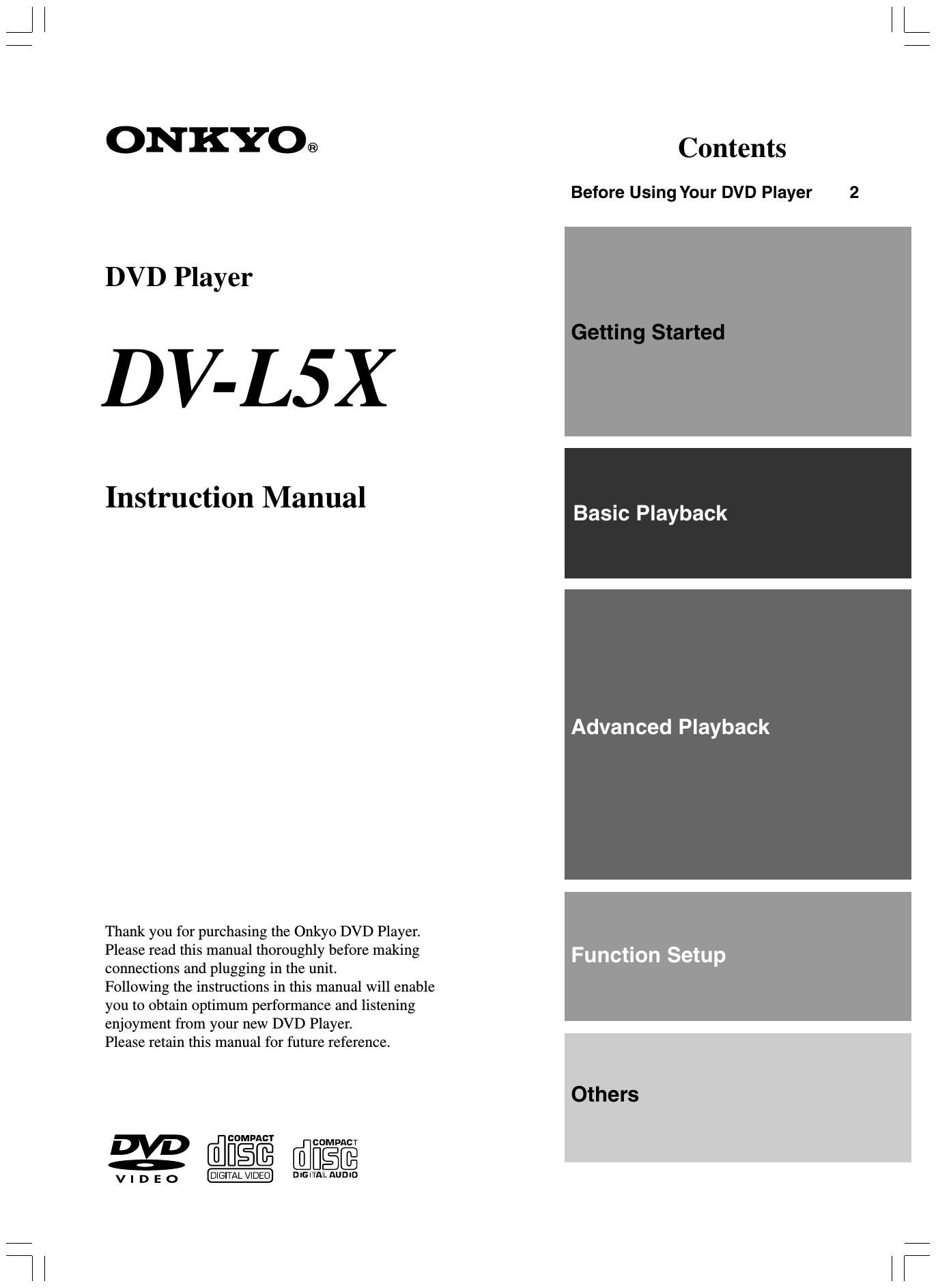 Onkyo DV 15 X Owners Manual