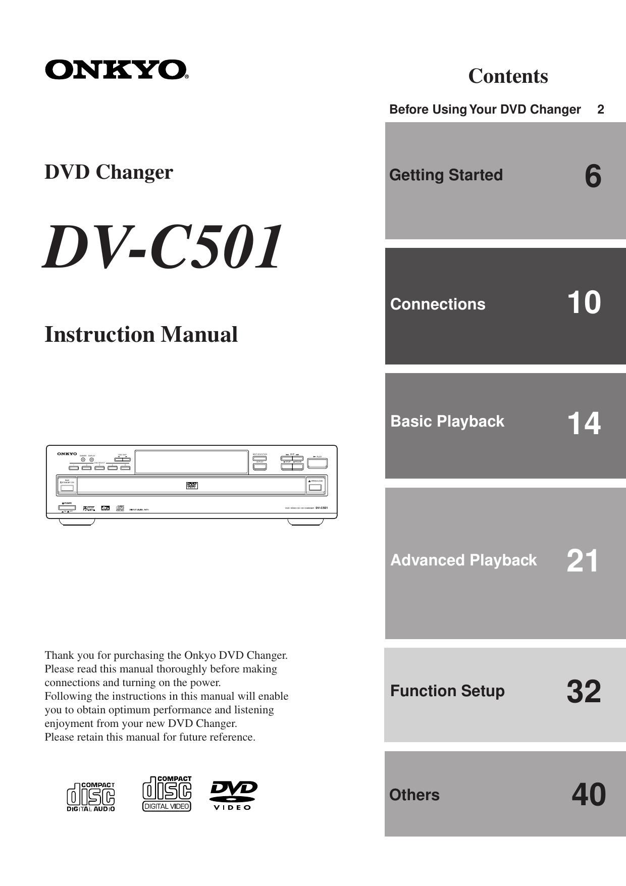 Onkyo DVC 501 Owners Manual