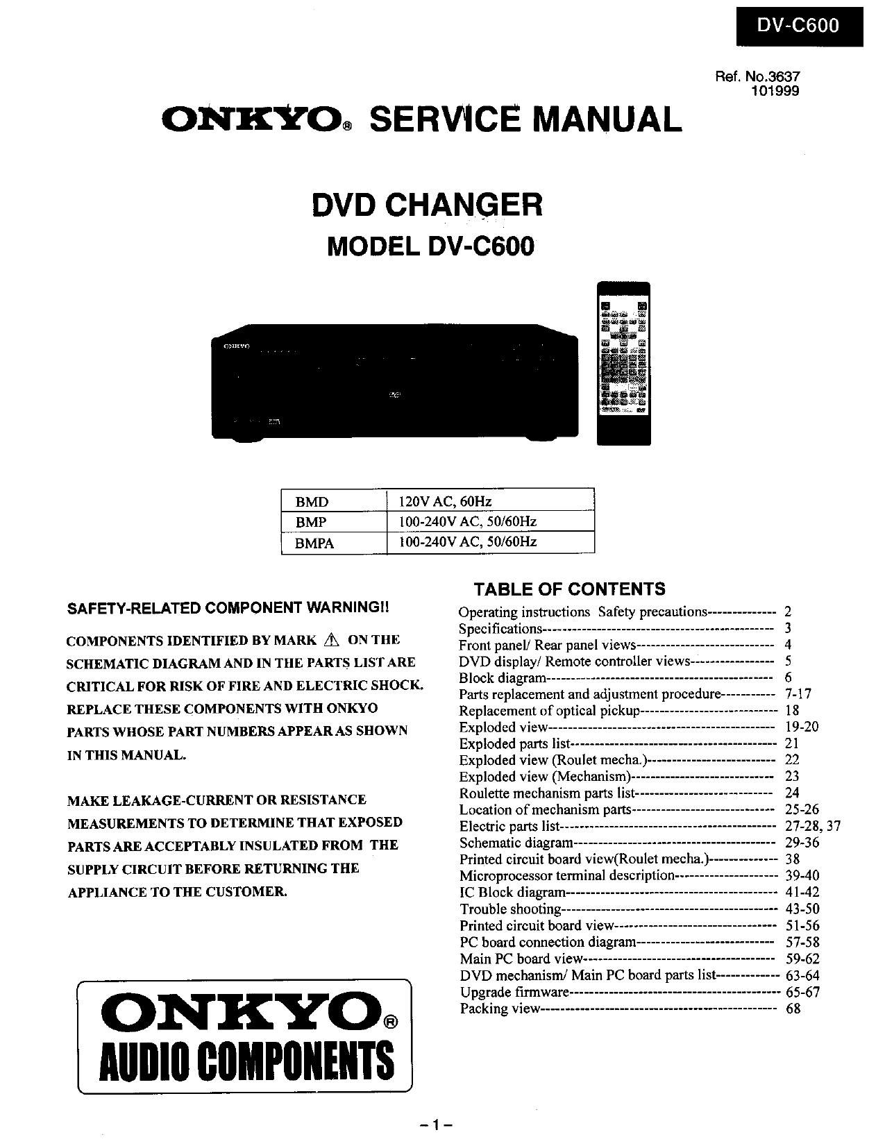 Onkyo DVC 600 Service Manual