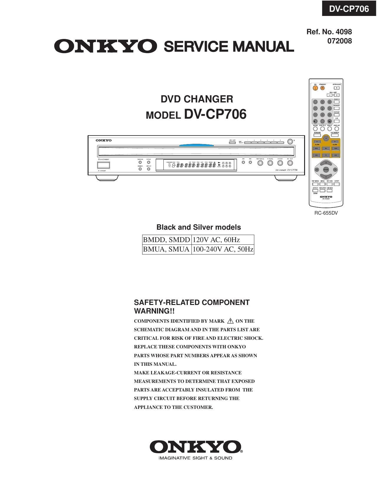 Onkyo DVCP 706 Service Manual